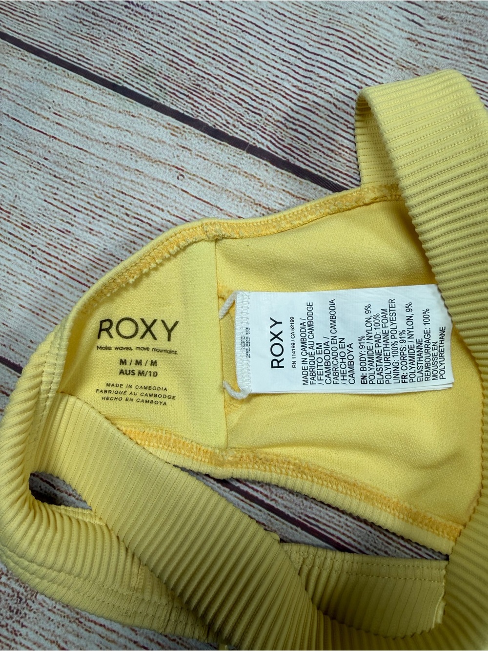 Roxy Yellow Ribbed V-Notch Bikini Set - Picture 9 of 9